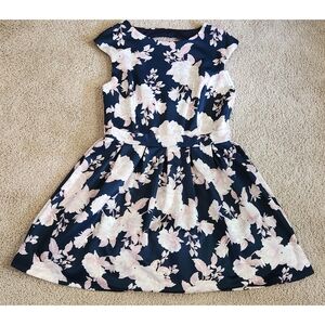 Emerald Sundae Blue and Pink Floral Dress